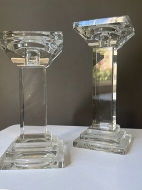 Crystal Pillar Candle Holders Shannon Crystal set